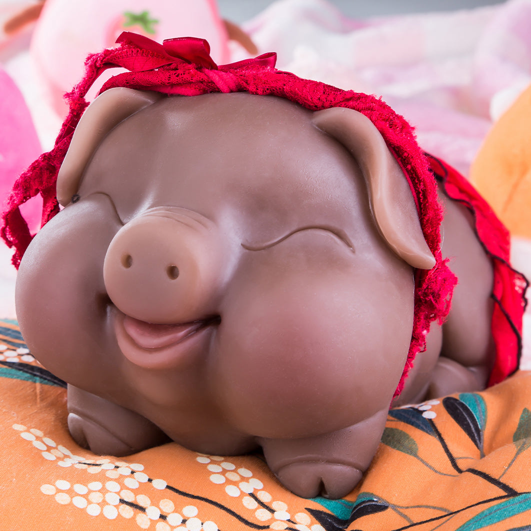 Hipgaga 5lb/2.3kg Realistic Pig Animal Doll - Full-Size TPE Design with Fair or Dark Brown Skin Tone, Tight Vaginal & Deep Anal Features, Cute Smile & Soft Touch