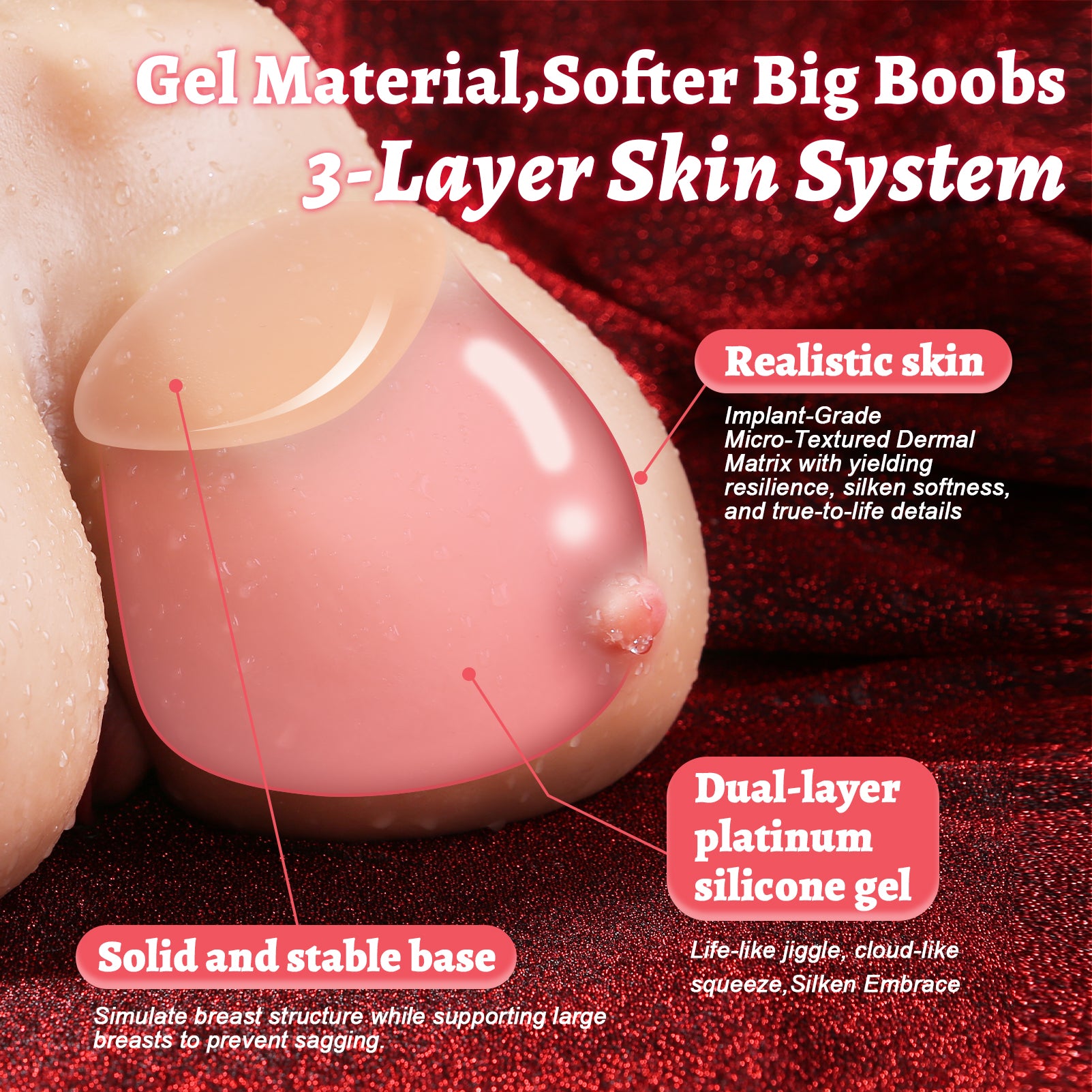 Hipgaga 3.7kg/8lb Realistic Breast Torso Sex Toy – Jelly Soft Female Breast Doll with Lifelike Curves & Soft Touch