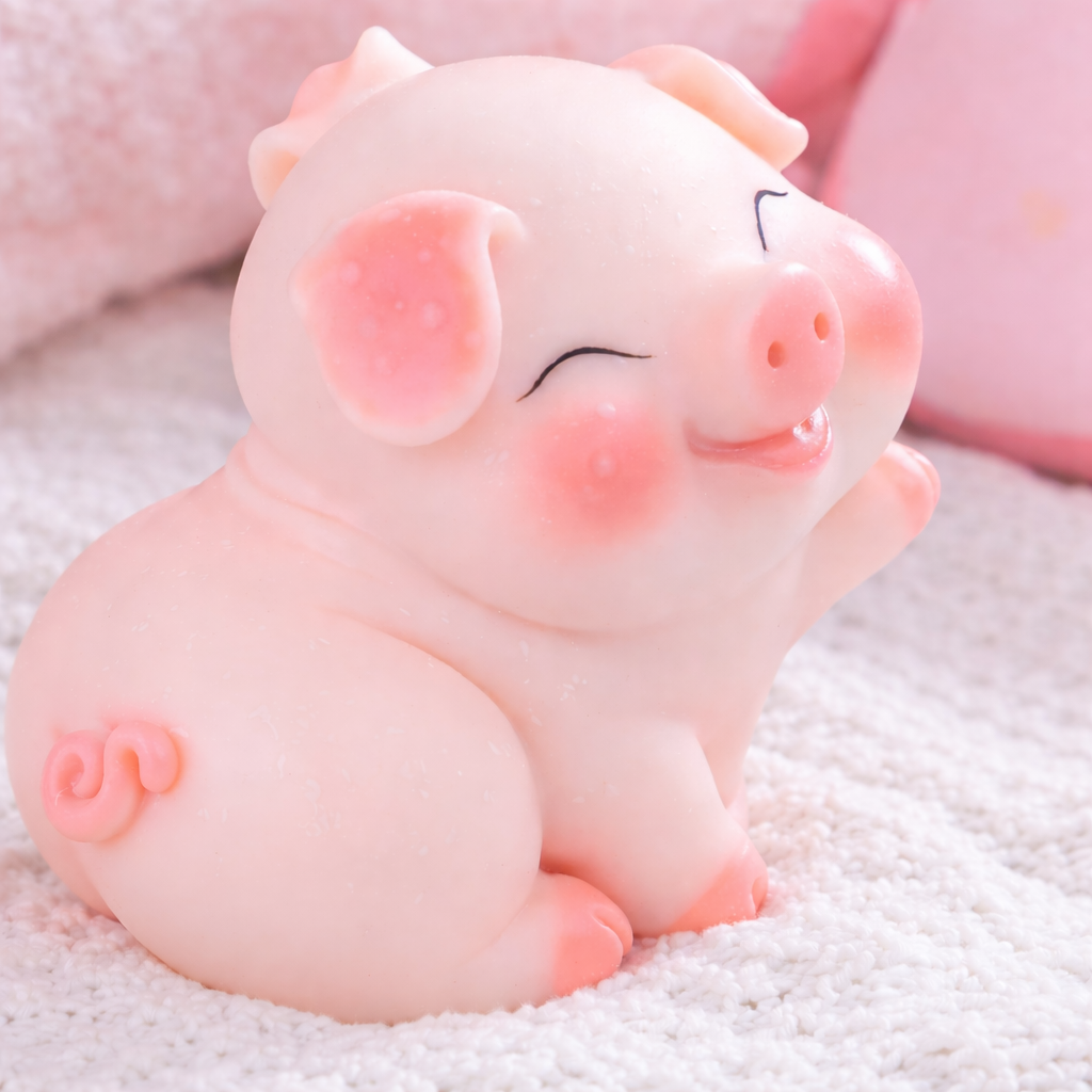 Hipgaga 1.5lb Mini Piggy Squeeze Toy - Premium Silicone Animal Design with White Skin Tone, No Hole Design, Cute Shape & Portable Lightweight Gift