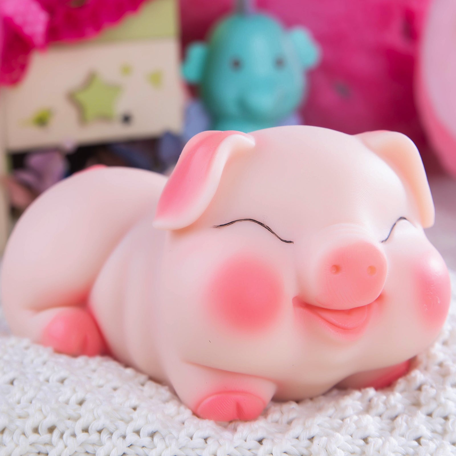 Hipgaga 1.5lb Mini Piggy Squeeze Toy - Premium Silicone Animal Design with White Skin Tone, No Hole Design, Cute Shape & Portable Lightweight Gift