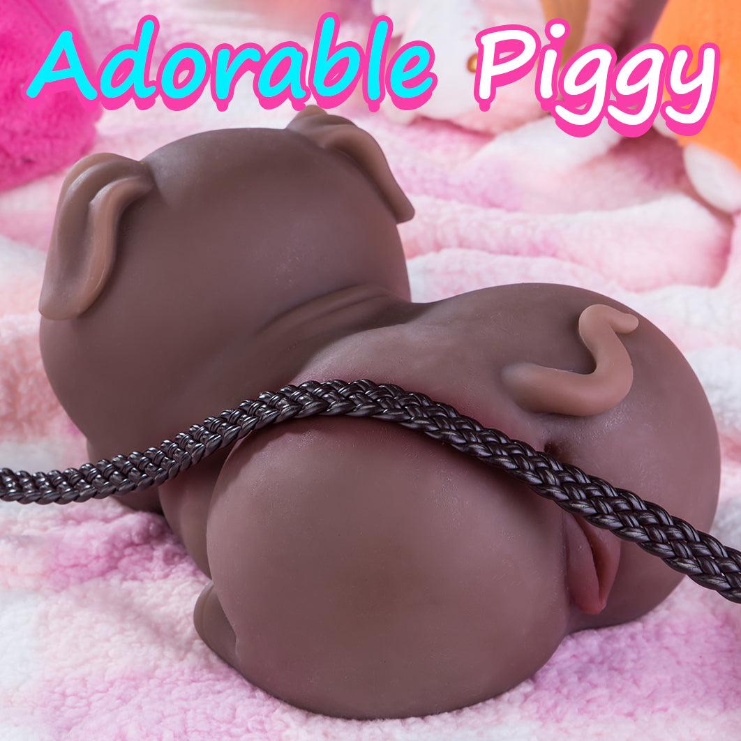 Hipgaga 5lb/2.3kg Realistic Pig Animal Doll - Full-Size TPE Design with Fair or Dark Brown Skin Tone, Tight Vaginal & Deep Anal Features, Cute Smile & Soft Touch