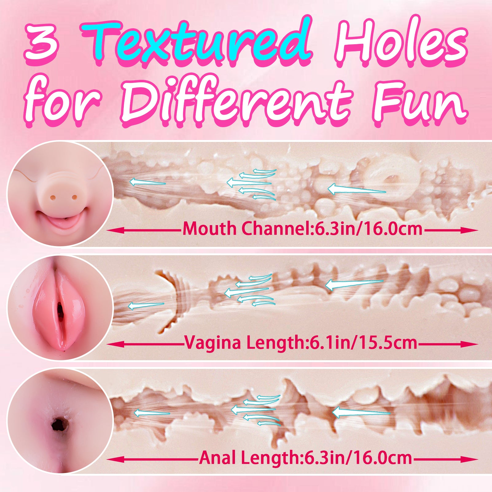 Poupée cochon réaliste Hipgaga 12lb/5,5kg – Jouet sexuel de poche en TPE pour adulte avec peau claire ou foncée, designs vaginal, anal et oral, sourire mignon