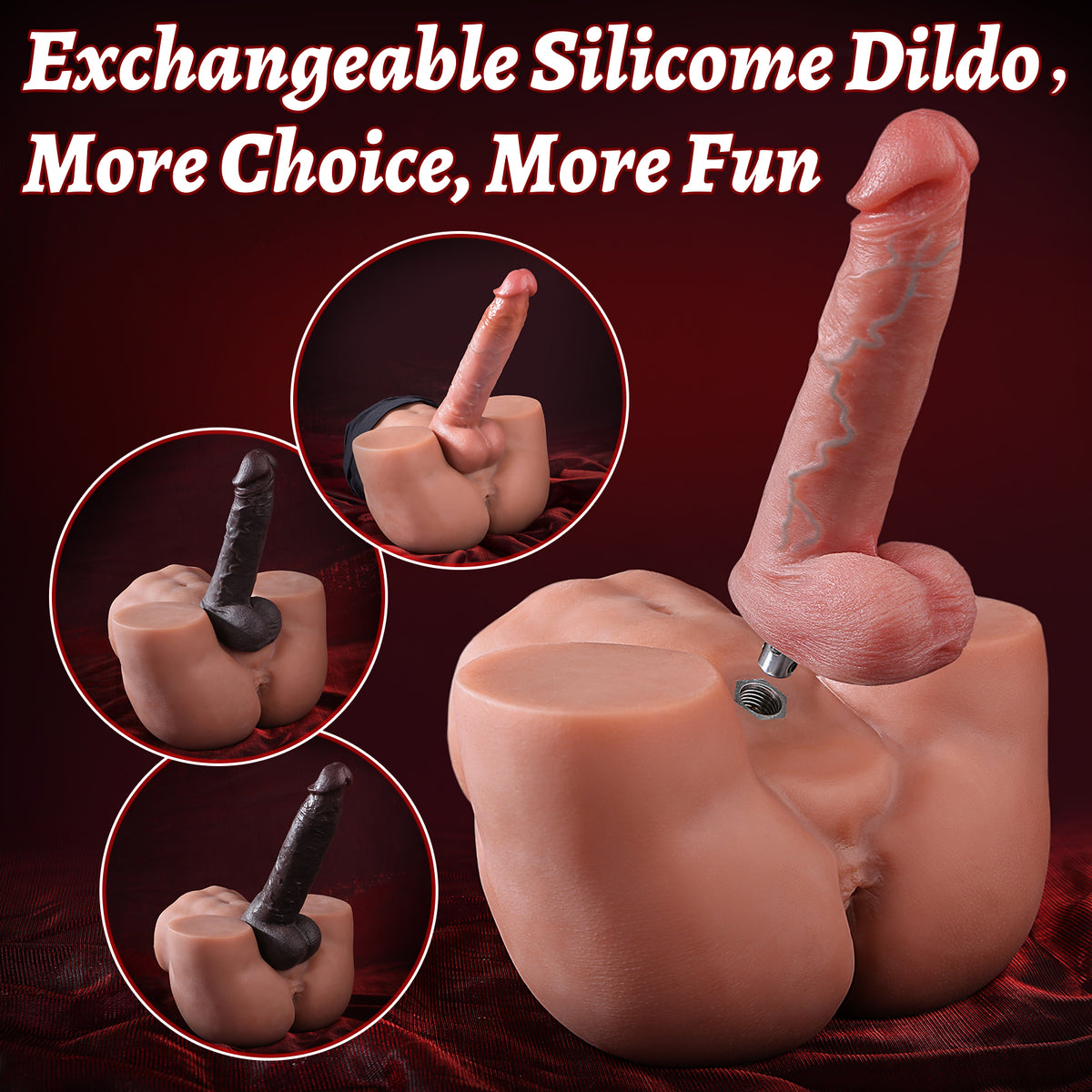 HIPGAGA 9.9lb/4.5kg Realistic Male Torso Sex Toy – Muscular Abs & Interchangeable Dildo