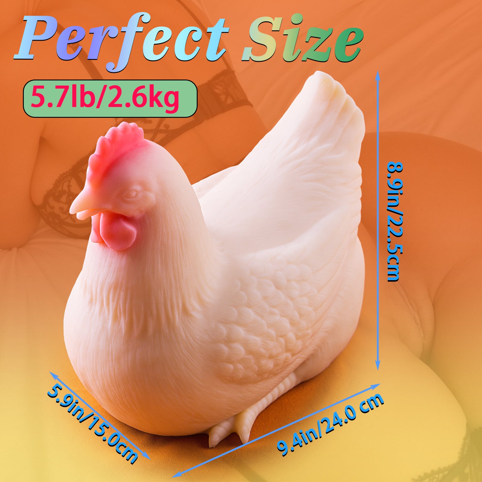 Hipgaga 5.7lb/2.6kg Chicken Animal Doll – Realistic TPE Sex Toy with Smiling Design, Soft Touch & Compact Size