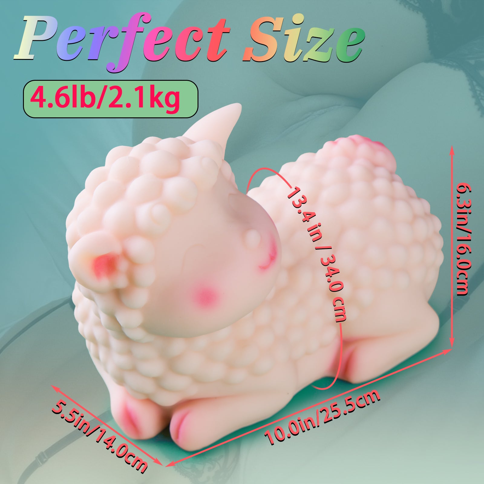 Hipgaga 4.6lb/2.1kg Sheep Animal Doll – Realistic TPE Sex Toy with Cute Smiling Lamb Design, Soft Touch & Portable Size