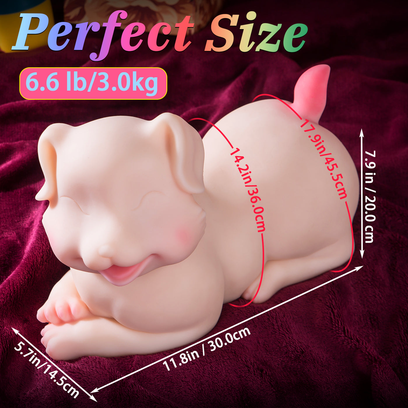 Hipgaga 6.6lb/3kg Realistic Dog Animal Doll – Cute Smiling Puppy TPE Sex Toy with Soft Touch, Lifelike Design & Easy Care