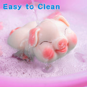 Hipgaga 1.5lb Mini Piggy Squeeze Toy - Premium Silicone Animal Design with White Skin Tone, No Hole Design, Cute Shape & Portable Lightweight Gift