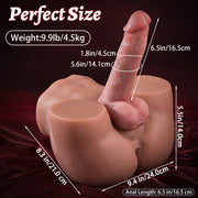 HIPGAGA 9.9lb/4.5kg Realistic Male Torso Sex Toy – Muscular Abs & Interchangeable Dildo
