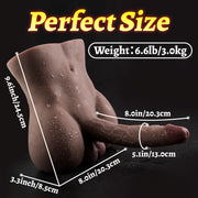 Hipgaga 6.6lb/3kg Realistic Male Open Back Torso Sex Toy – Lifelike Male Doll with Soft Skin Texture & Realistic Body Design