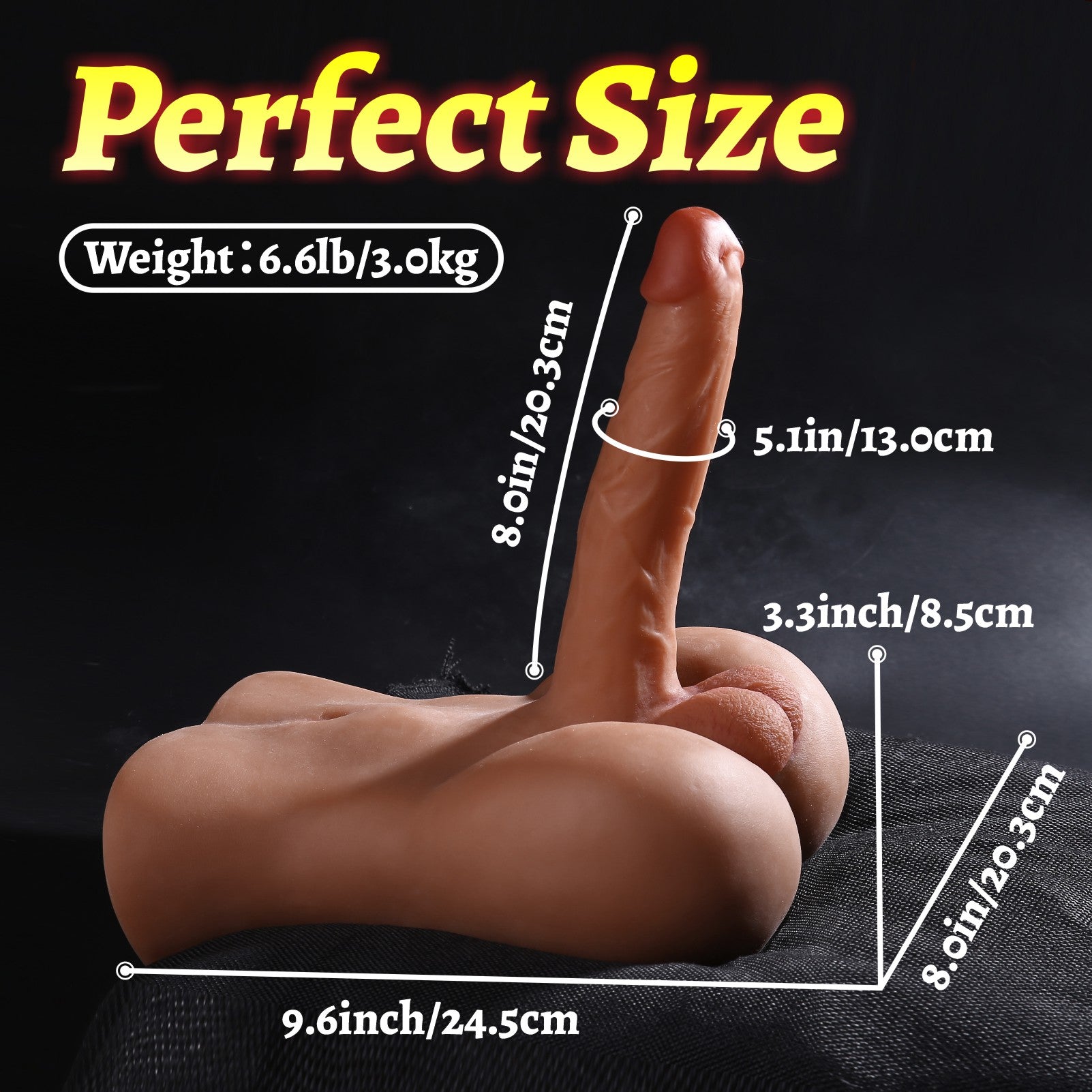 Hipgaga 6.6lb/3kg Realistic Male Open Back Torso Sex Toy – Lifelike Male Doll with Soft Skin Texture & Realistic Body Design