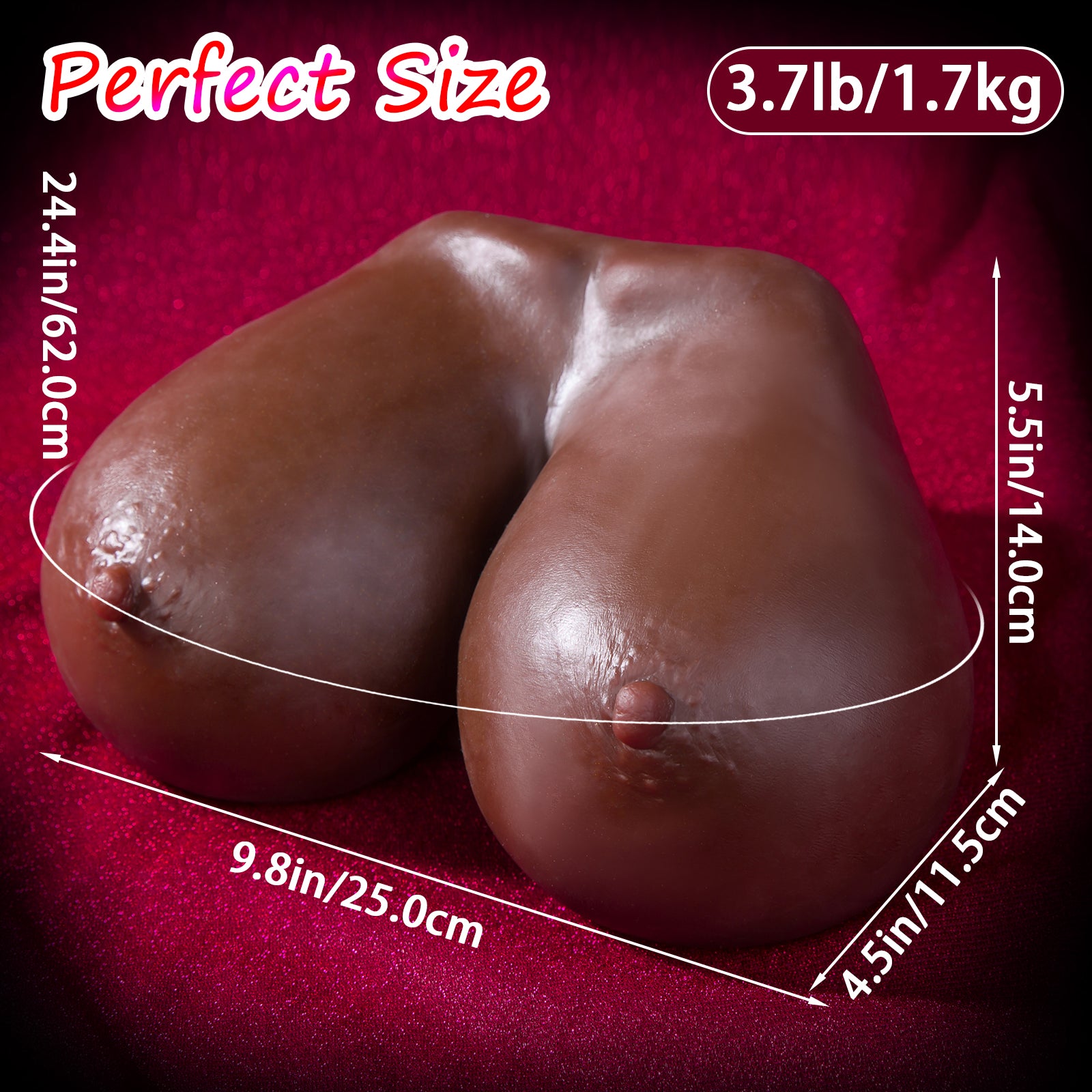 Hipgaga 3.7lb/1.7kg Realistic Breast Torso Sex Toy – Jelly Soft Female Breast Doll with Lifelike Curves & Soft Touch