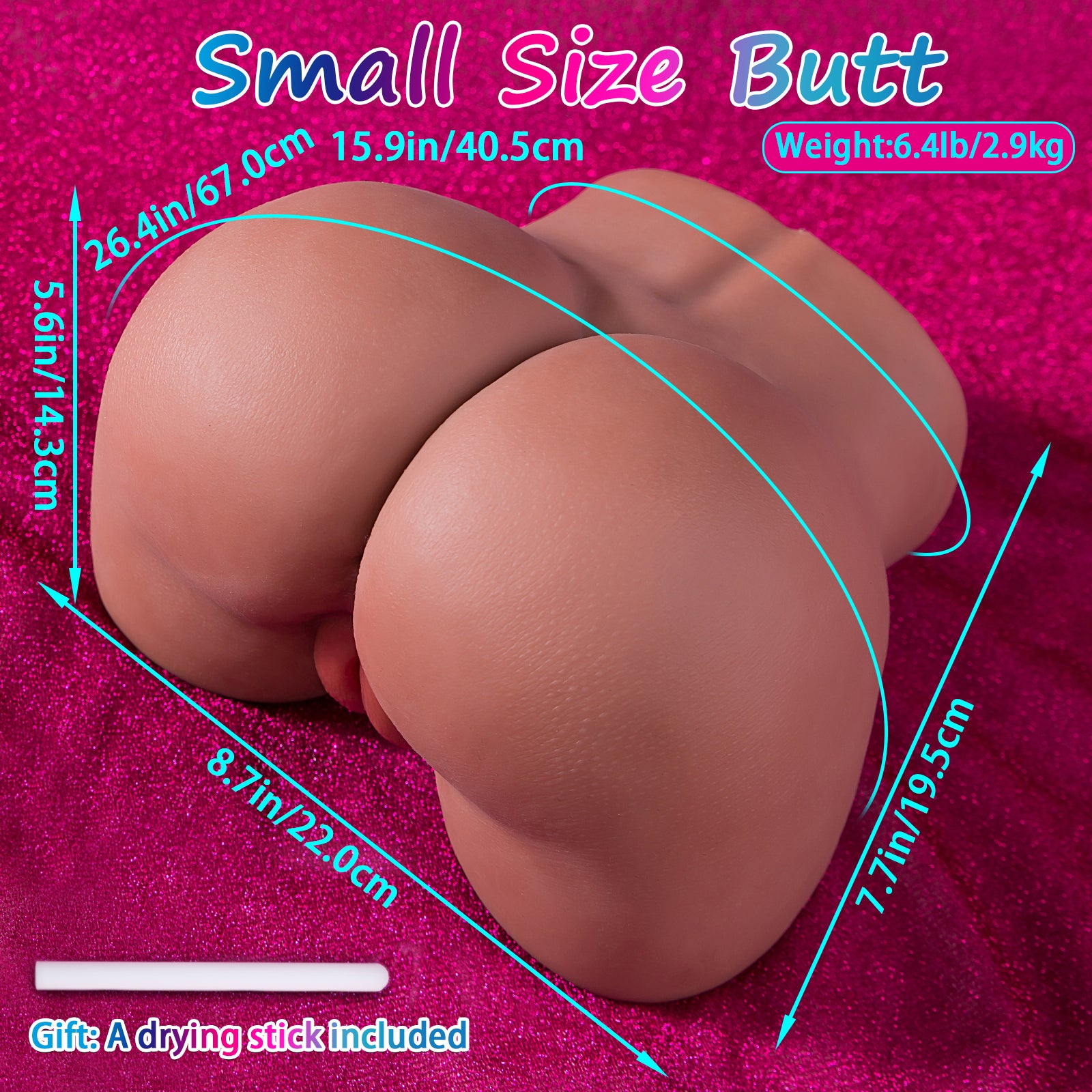 Hipgaga 6.6lb/2.9kg Realistic Female Butt Doll - Portable TPE Sex Toy for Men with Fair or Tan Skin Tone, Lifelike Curves & Soft Touch