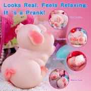 Hipgaga 1.5lb Mini Piggy Squeeze Toy - Premium Silicone Animal Design with White Skin Tone, No Hole Design, Cute Shape & Portable Lightweight Gift