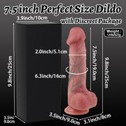 Hipgaga Tan 627g/1.4lb Realistic Liquid Silicone Dildo – Dual Density Male Sex Toy with Soft Skin Texture, Firm Core & Easy Cleaning