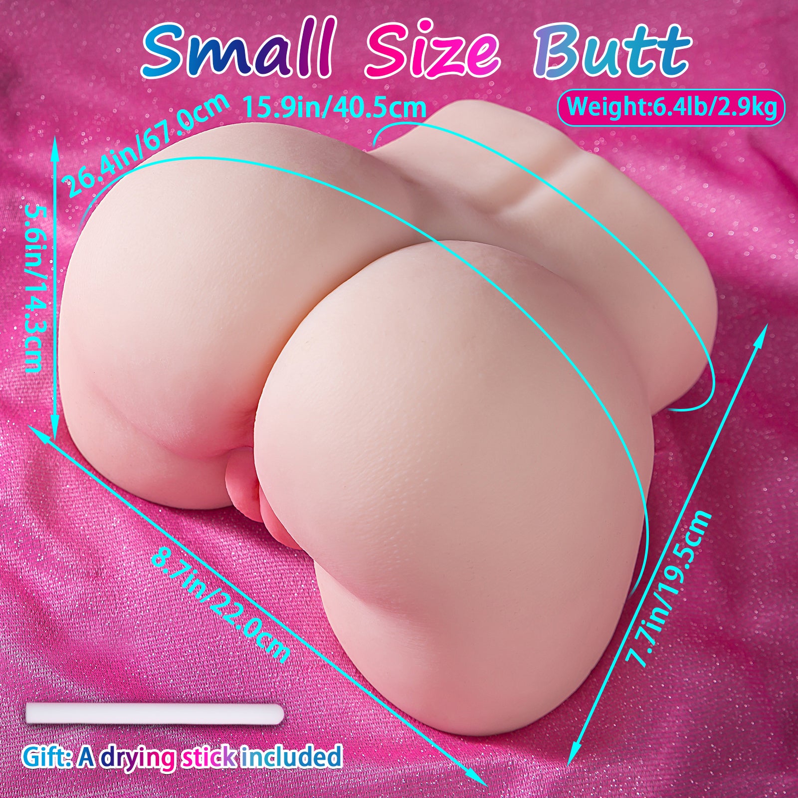 Hipgaga 6.6lb/2.9kg Realistic Female Butt Doll - Portable TPE Sex Toy for Men with Fair or Tan Skin Tone, Lifelike Curves & Soft Touch