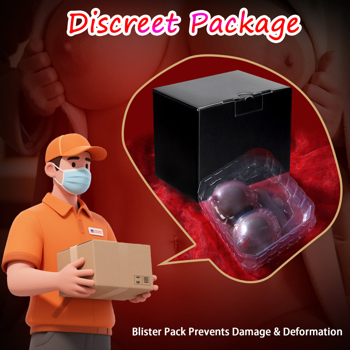Discreet shipping box for Hipgaga adult breast doll