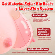 Hipgaga 8lb/3.6kg Realistic Breast Torso Sex Toy – Jelly Soft Female Breast Doll with Lifelike Skin Texture & Soft Touch