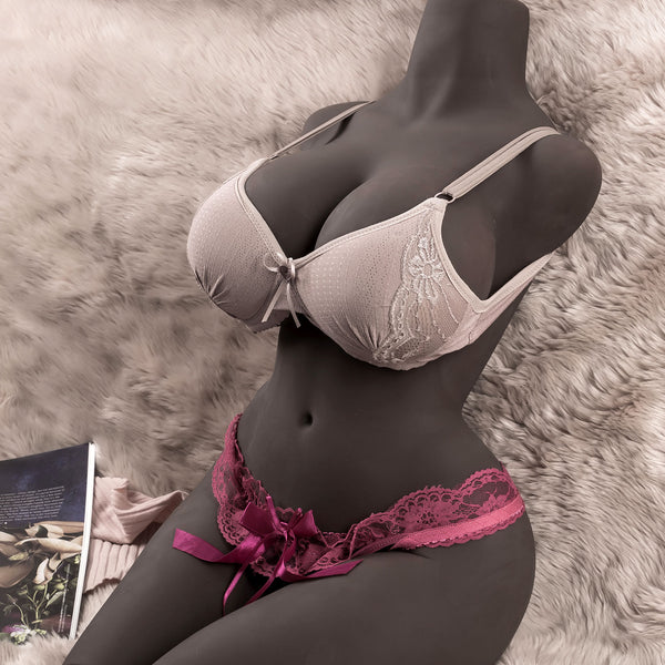 Hipgaga 38lb/17kg Realistic Female Torso Doll – Life Size Sex Toy for Men with Large Breasts, Dark Brown Skin Tone
