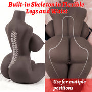 Hipgaga 38lb/17kg Realistic Female Torso Doll – Life Size Sex Toy for Men with Large Breasts, Dark Brown Skin Tone